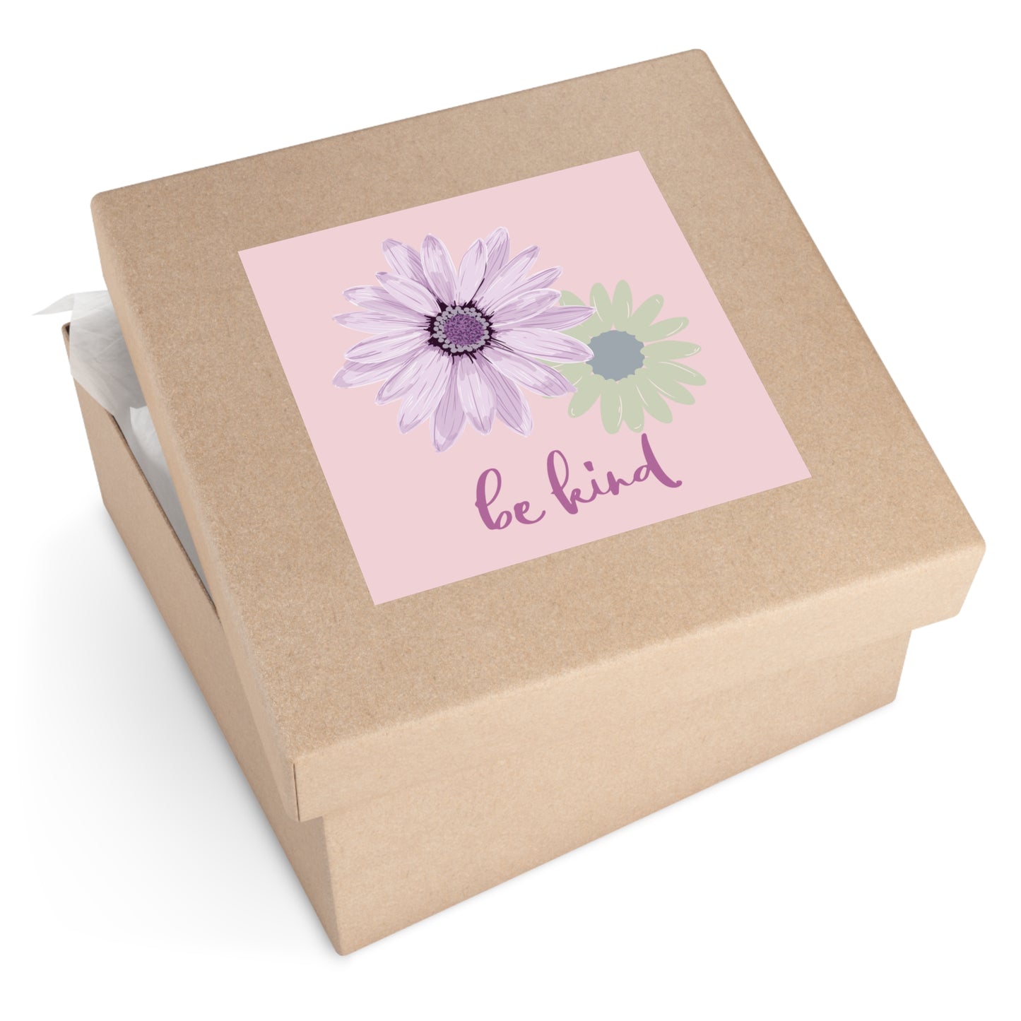 Be Kind Sticker with Bible Verse Square Sticker Be Kind Christian Sticker- Pink