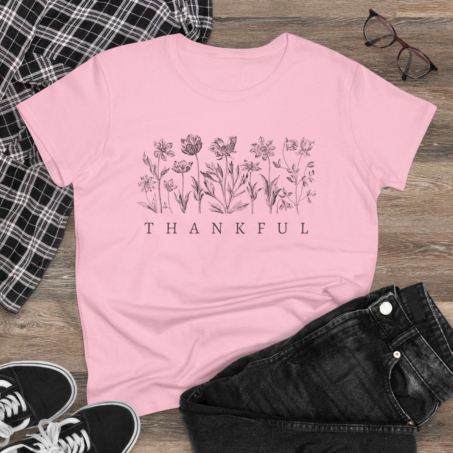 Thankful Christian Midweight Cotton Tshirt for Women
