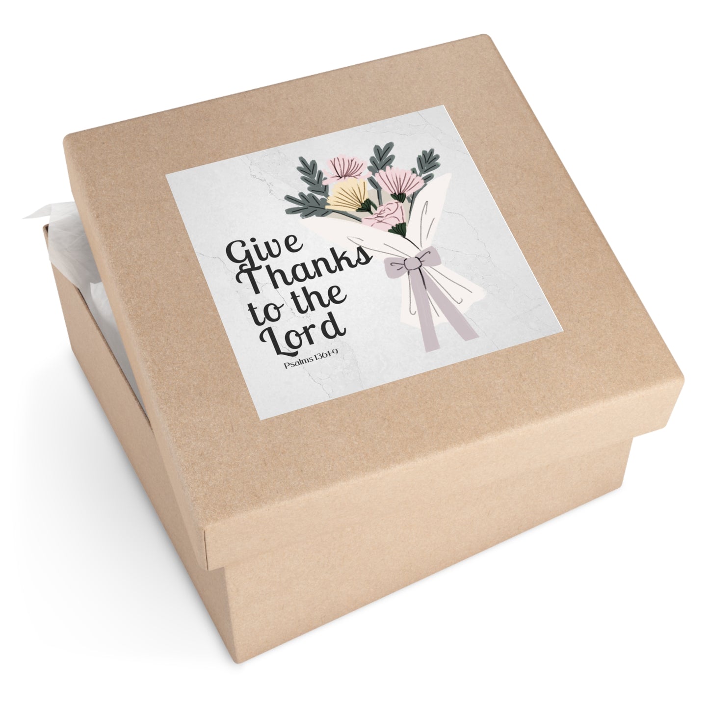 Give Thanks to the Lord Sticker Christian Sticker with Flowers Thanksgiving Sticker