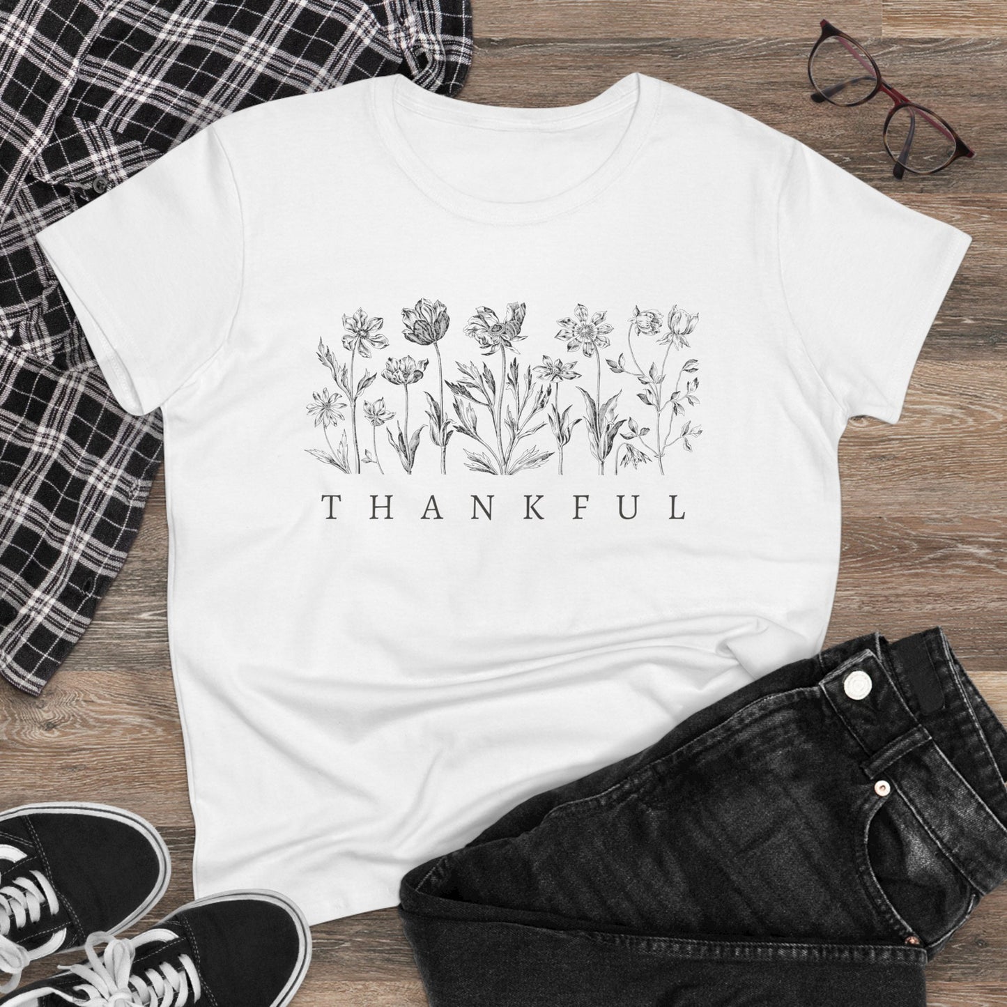 Thankful Christian Midweight Cotton Tshirt for Women