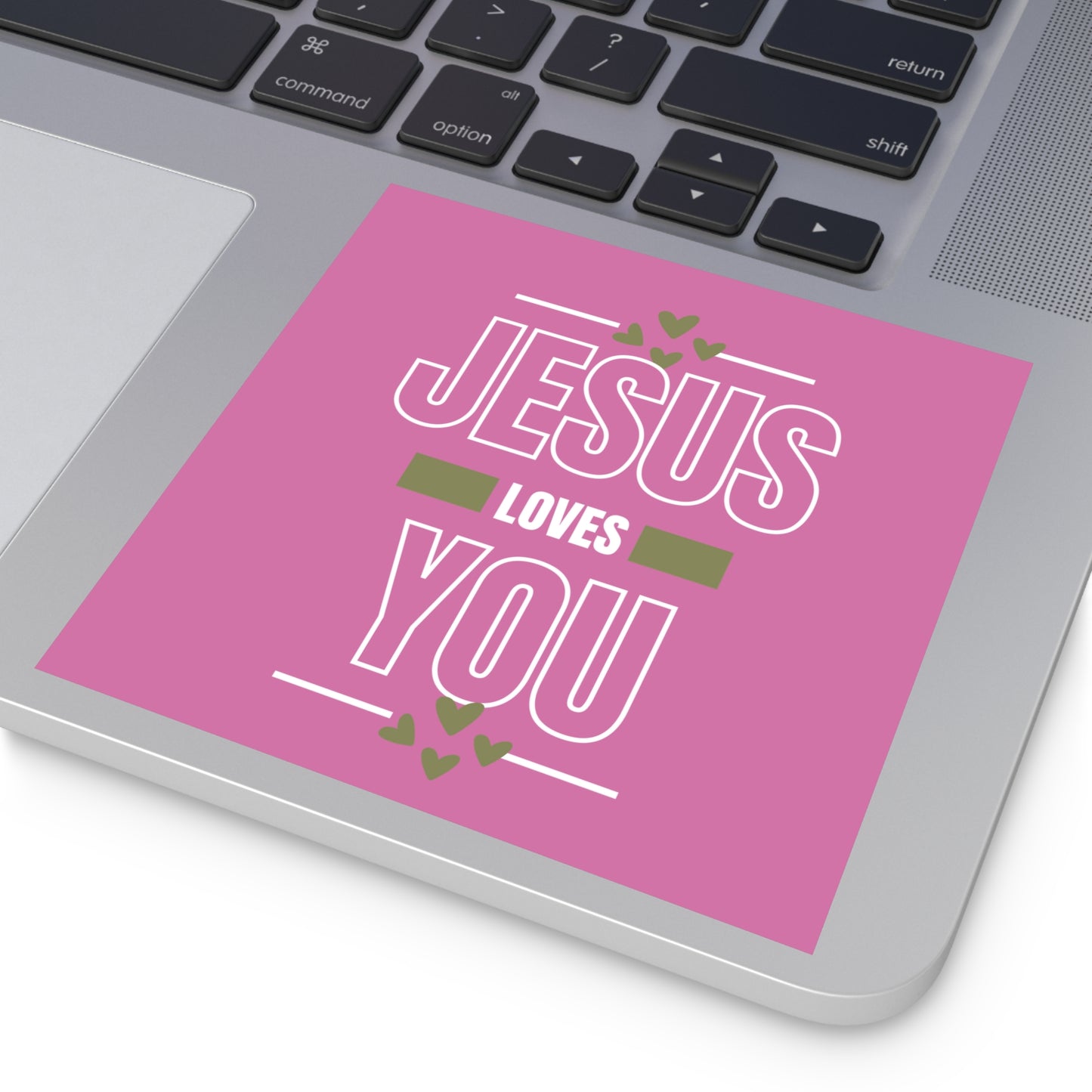 Christian Stickers, Jesus Loves You, Scripture Sticker, Christian Vinyl Sticker in Pink