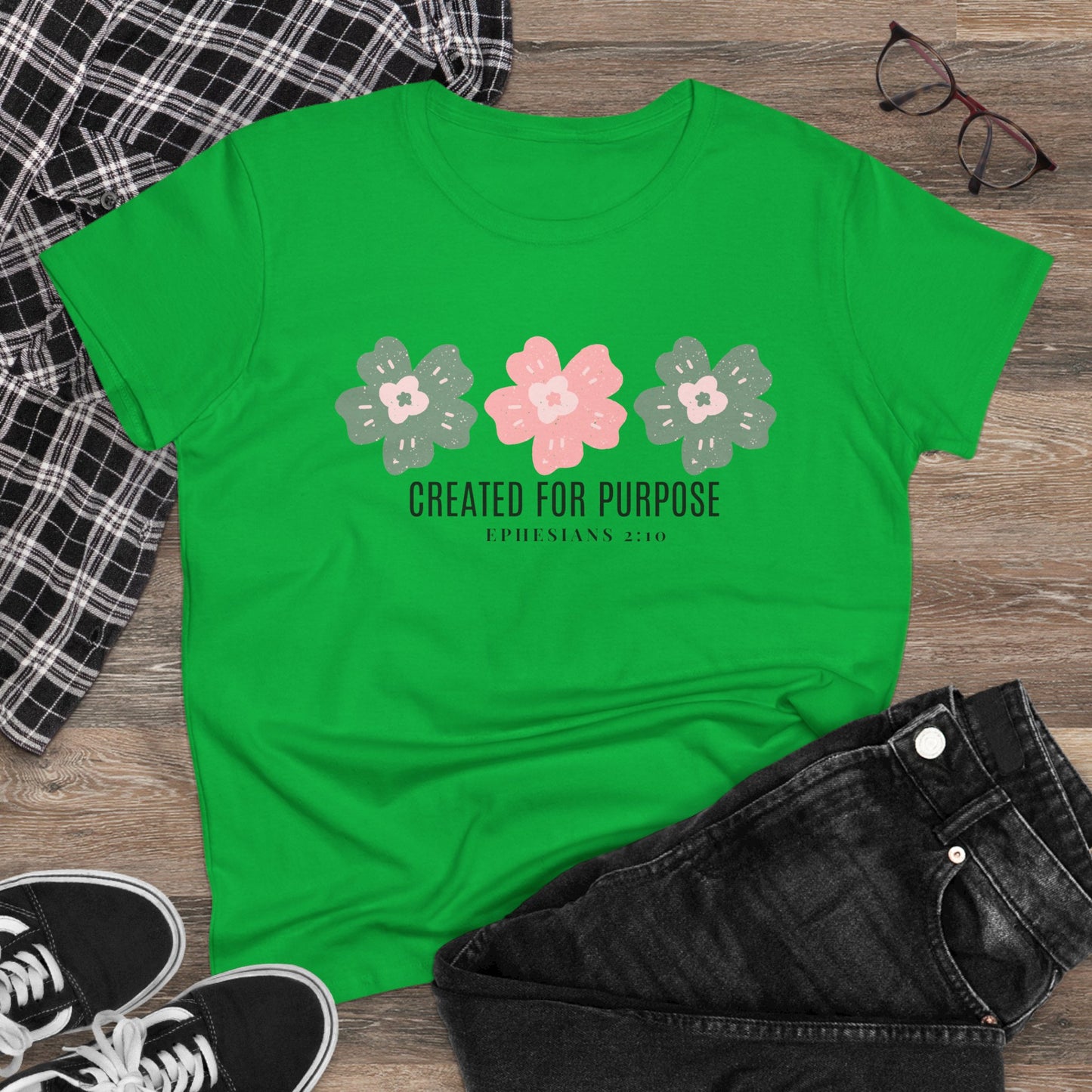 Created for Purpose Women's Midweight Cotton Christian Tshirt