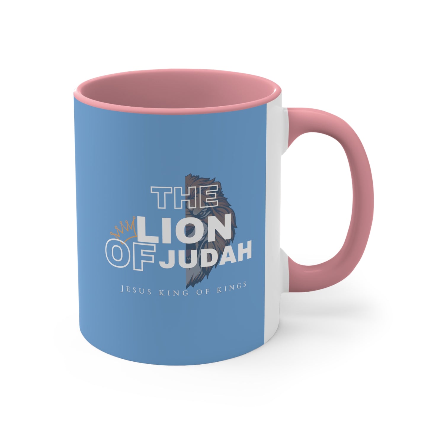 Lion of Judah Christian Inspired Accent Coffee Mug, 11oz in Blue