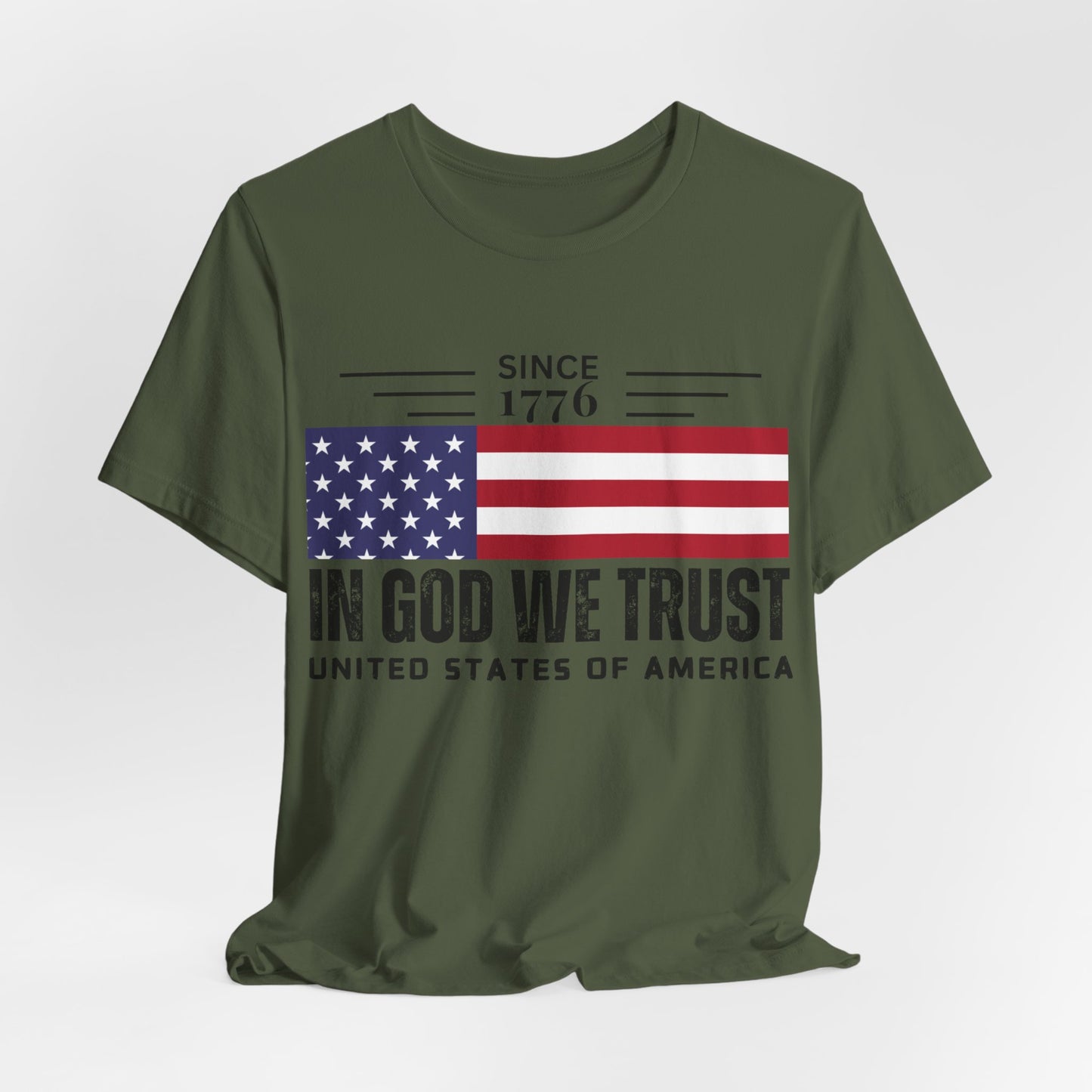 In God We Trust American US Flag Christian Shirt