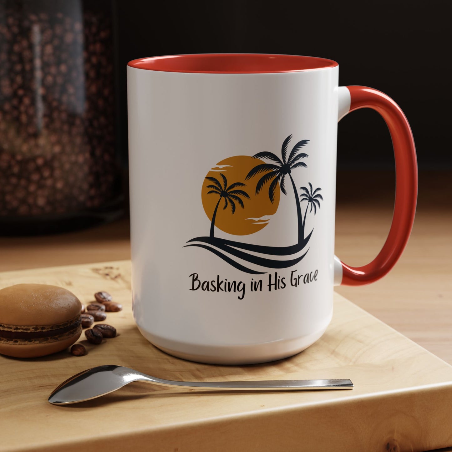 Basking In His Grace Christian coffee mug