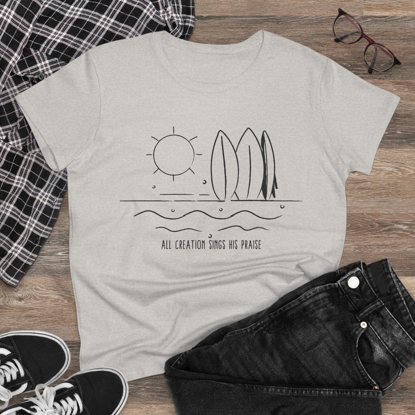 All Creation Sing His Praise Women's Midweight Cotton Tshirt