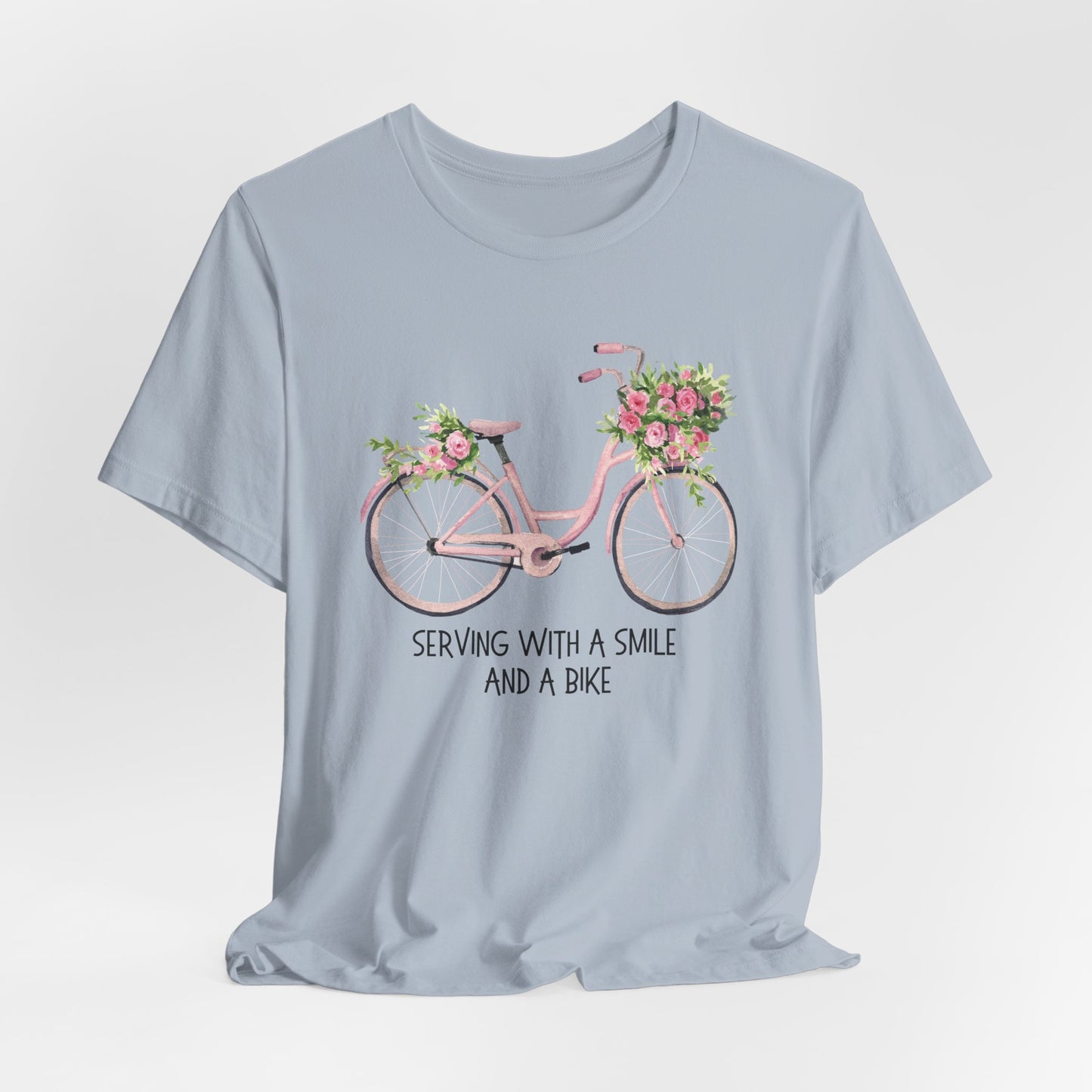 Serving With A Smile and A Bike Christian Tshirt