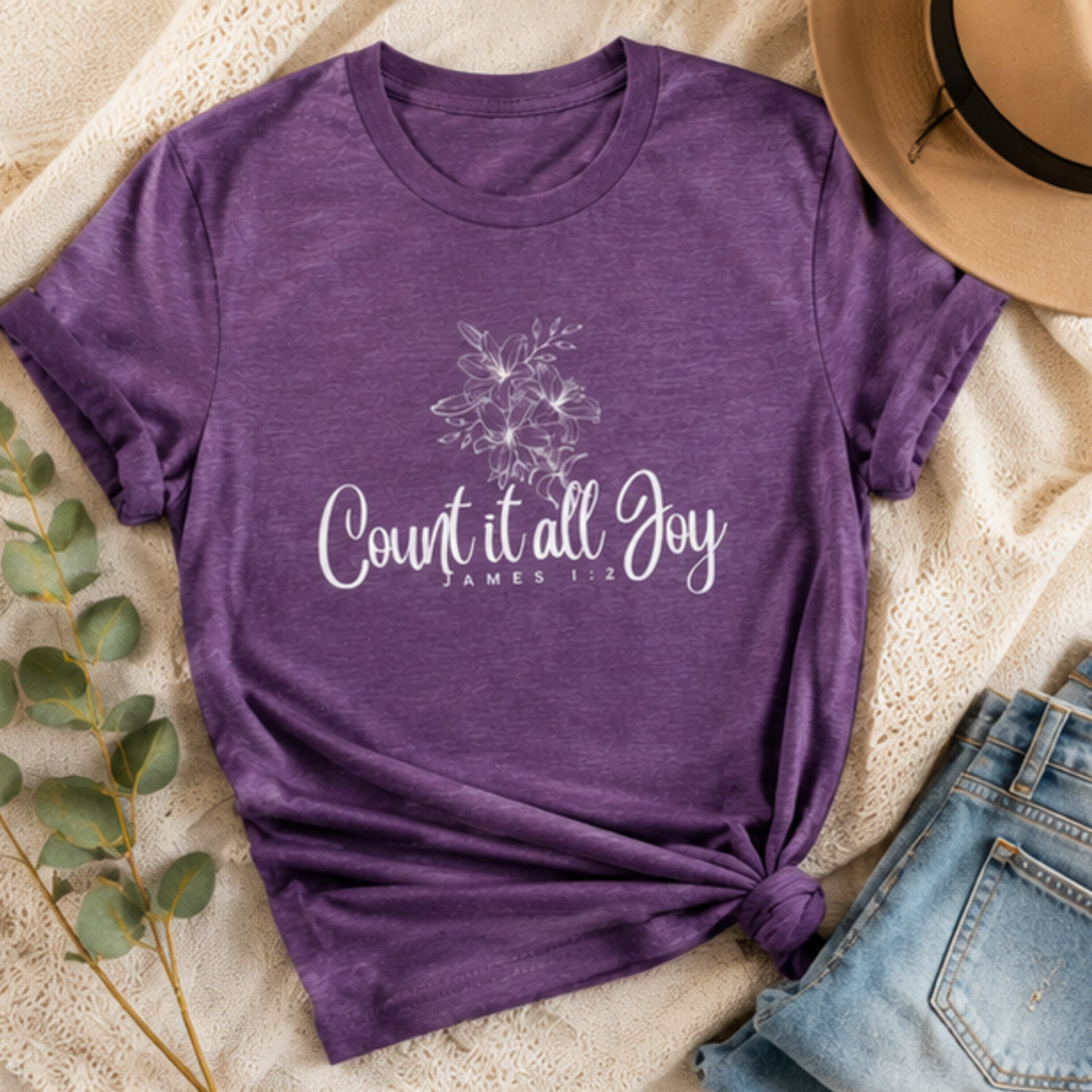 County It All Joy Minimalist Christian Tshirt