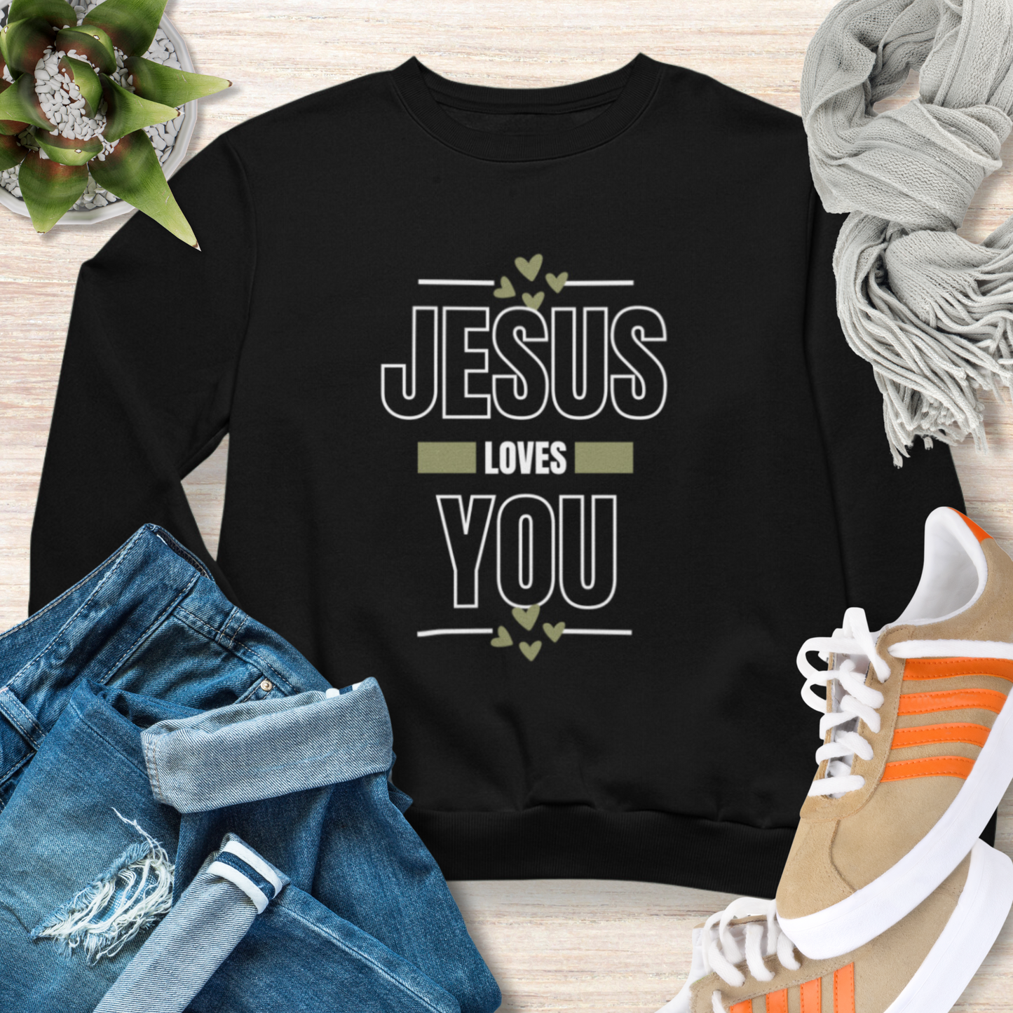 Jesus Loves You Cozy Christian Sweatshirt