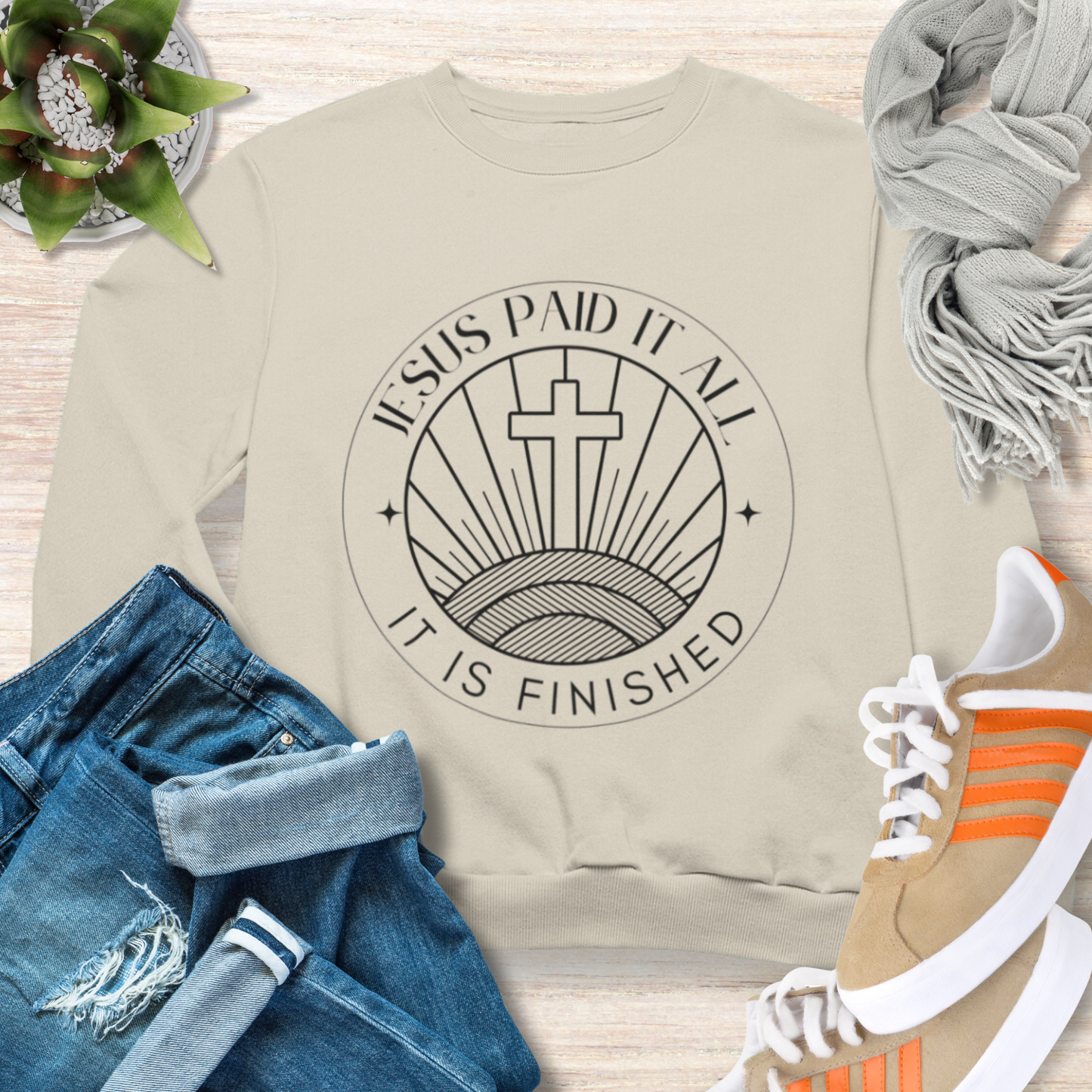 Jesus Paid It All Comfy Christian Sweatshirt