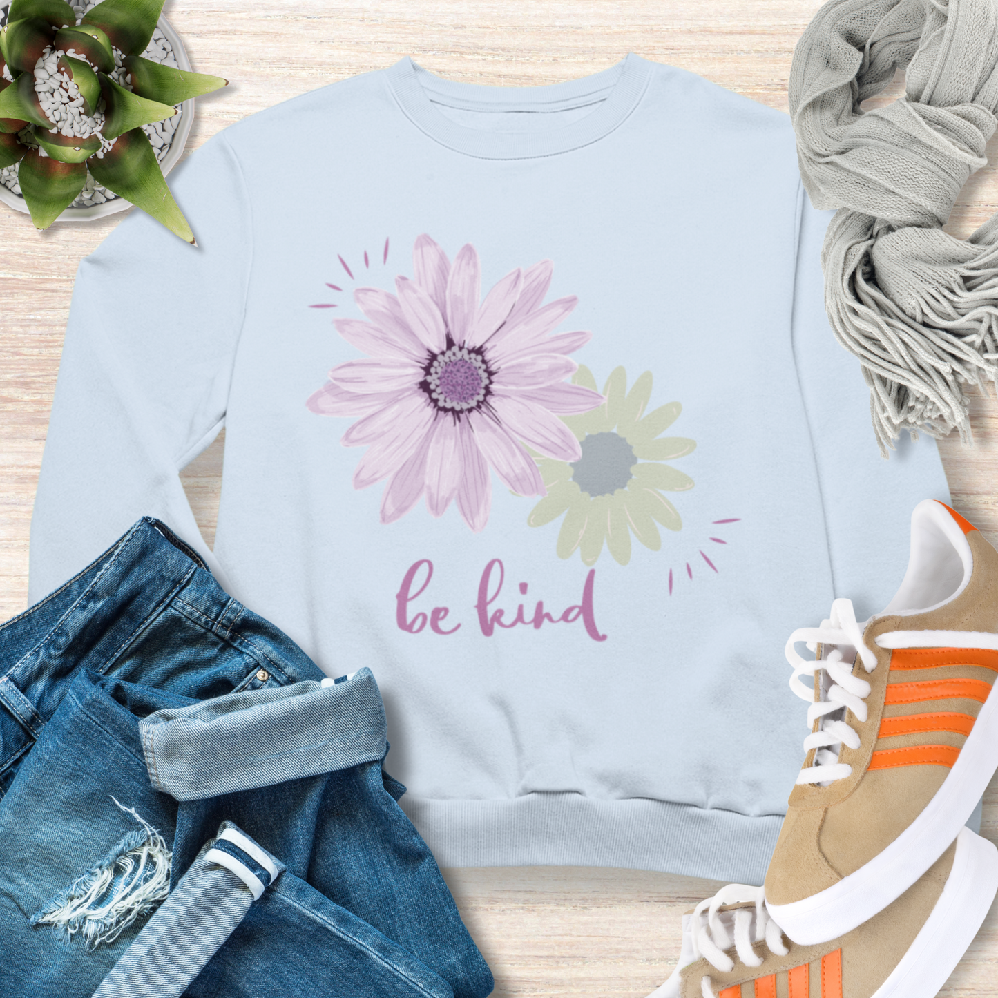 Be Kind Sweatshirt Cozy Christian Sweatshirt Inspirational Women Sweatshirt