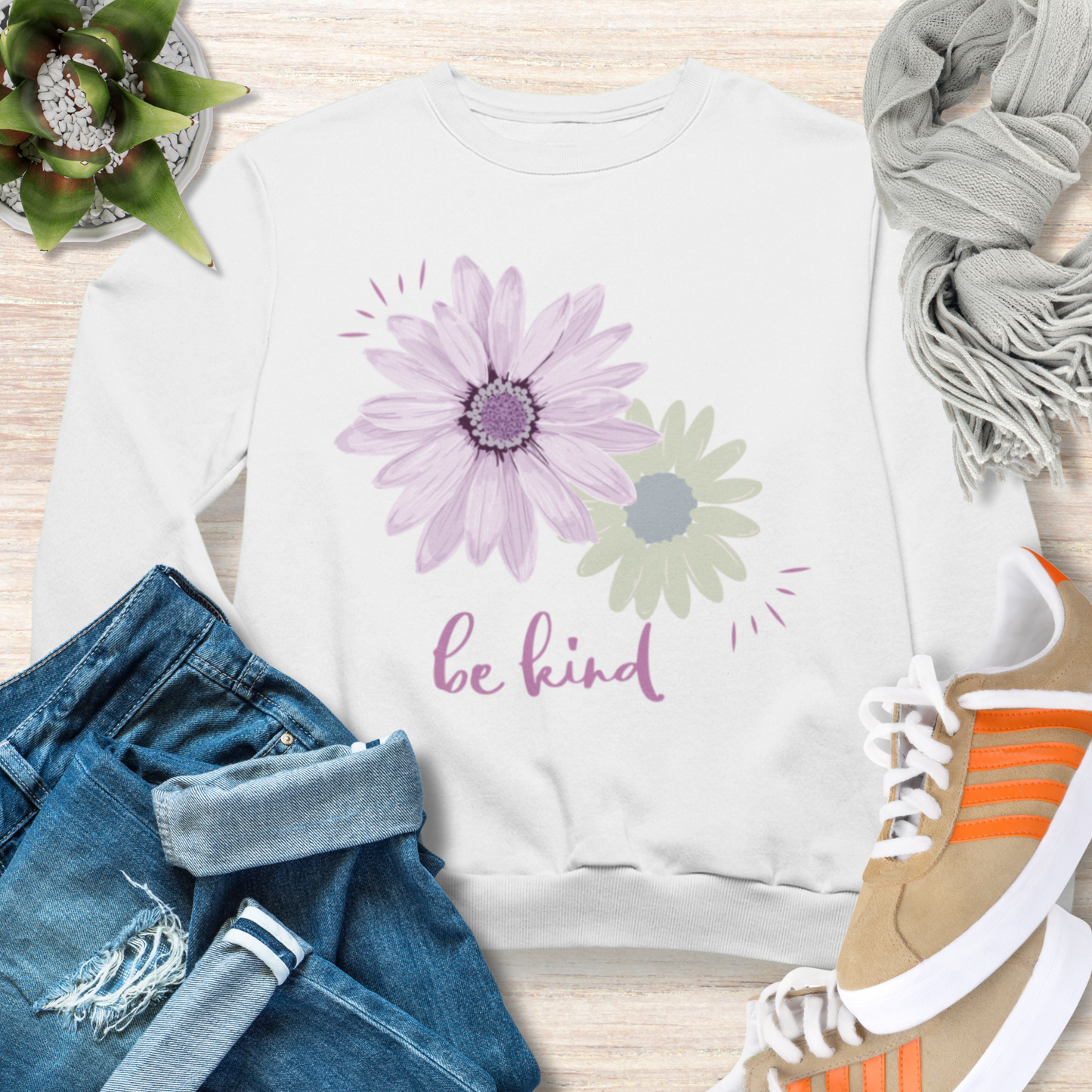 Be Kind Sweatshirt Cozy Christian Sweatshirt Inspirational Women Sweatshirt