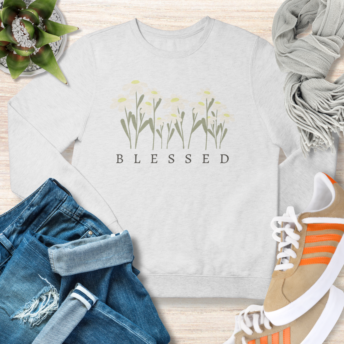 Blessed Christian Floral Sweatshirt