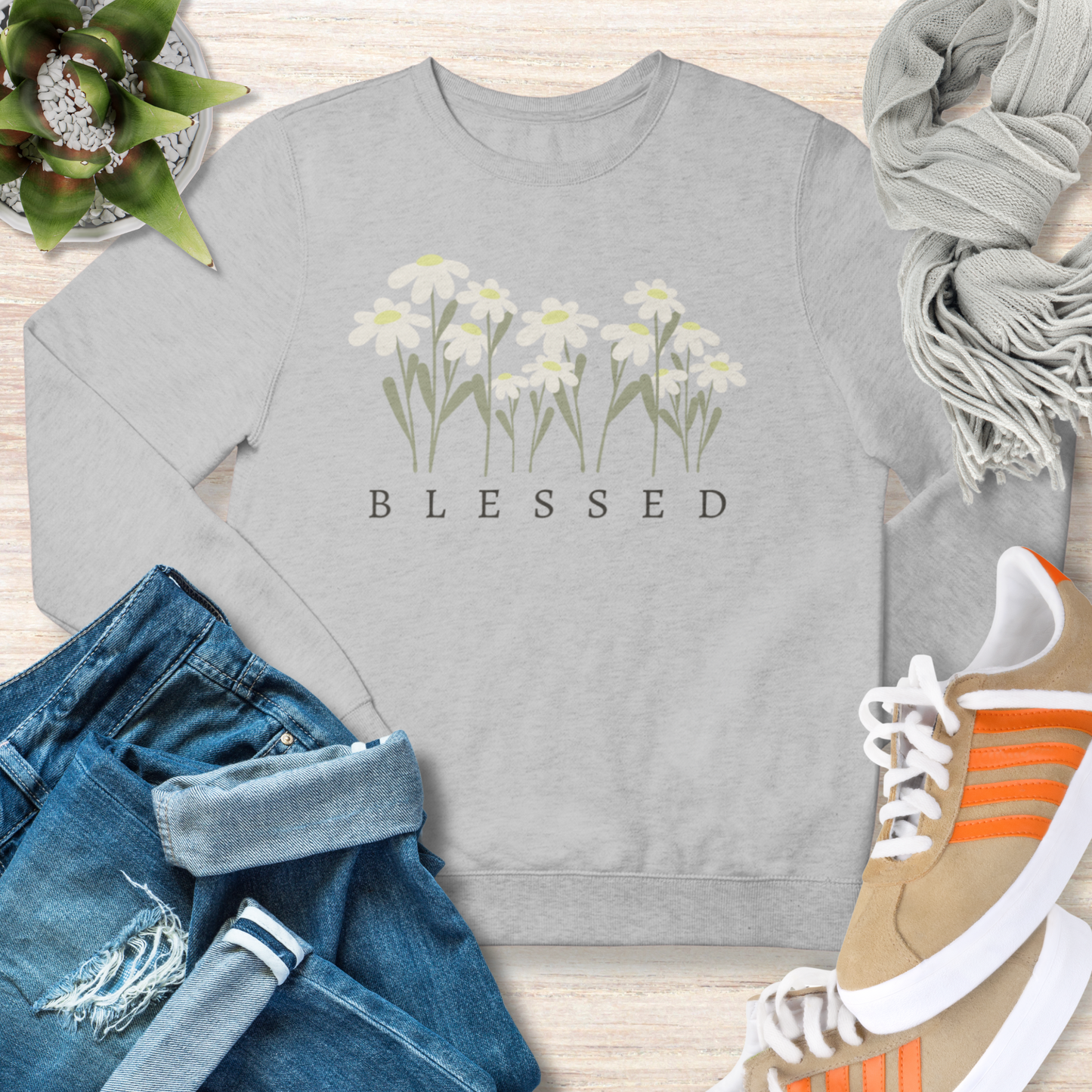 Blessed Christian Floral Sweatshirt