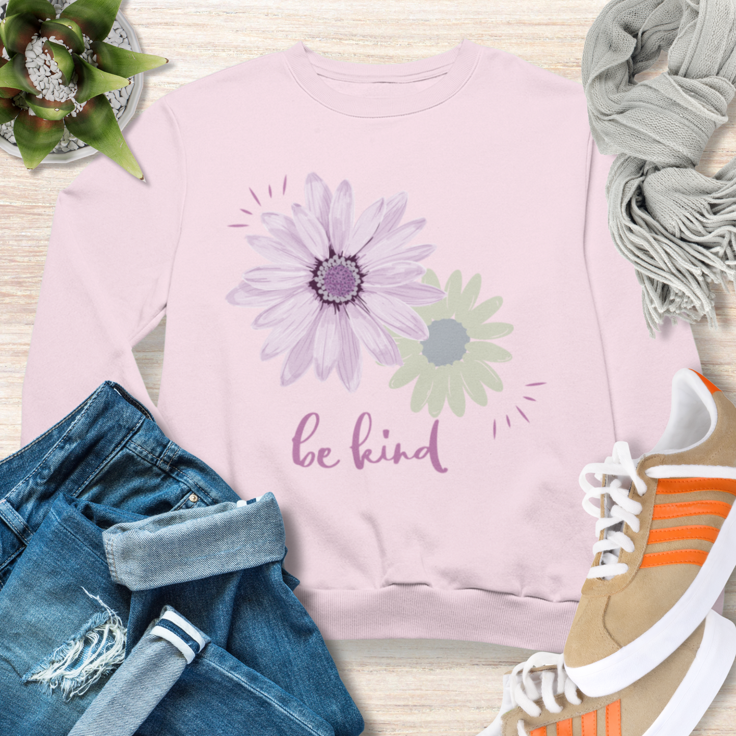 Be Kind Sweatshirt Cozy Christian Sweatshirt Inspirational Women Sweatshirt