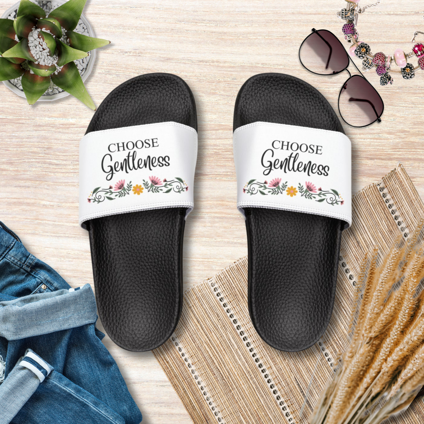 Choose Gentleness Christian Women's Removable Strap Sandals