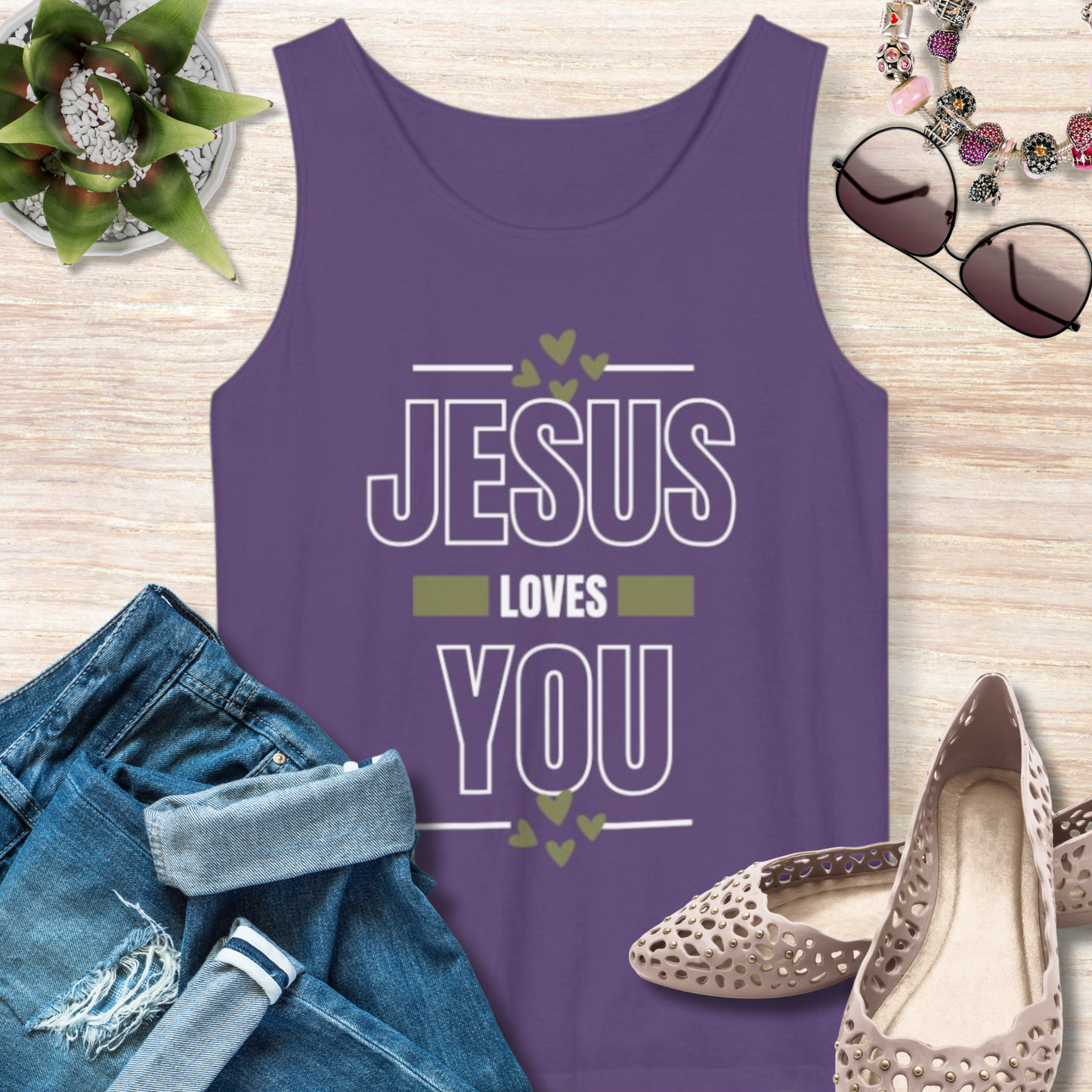 Jesus Loves You Christian Tank Top