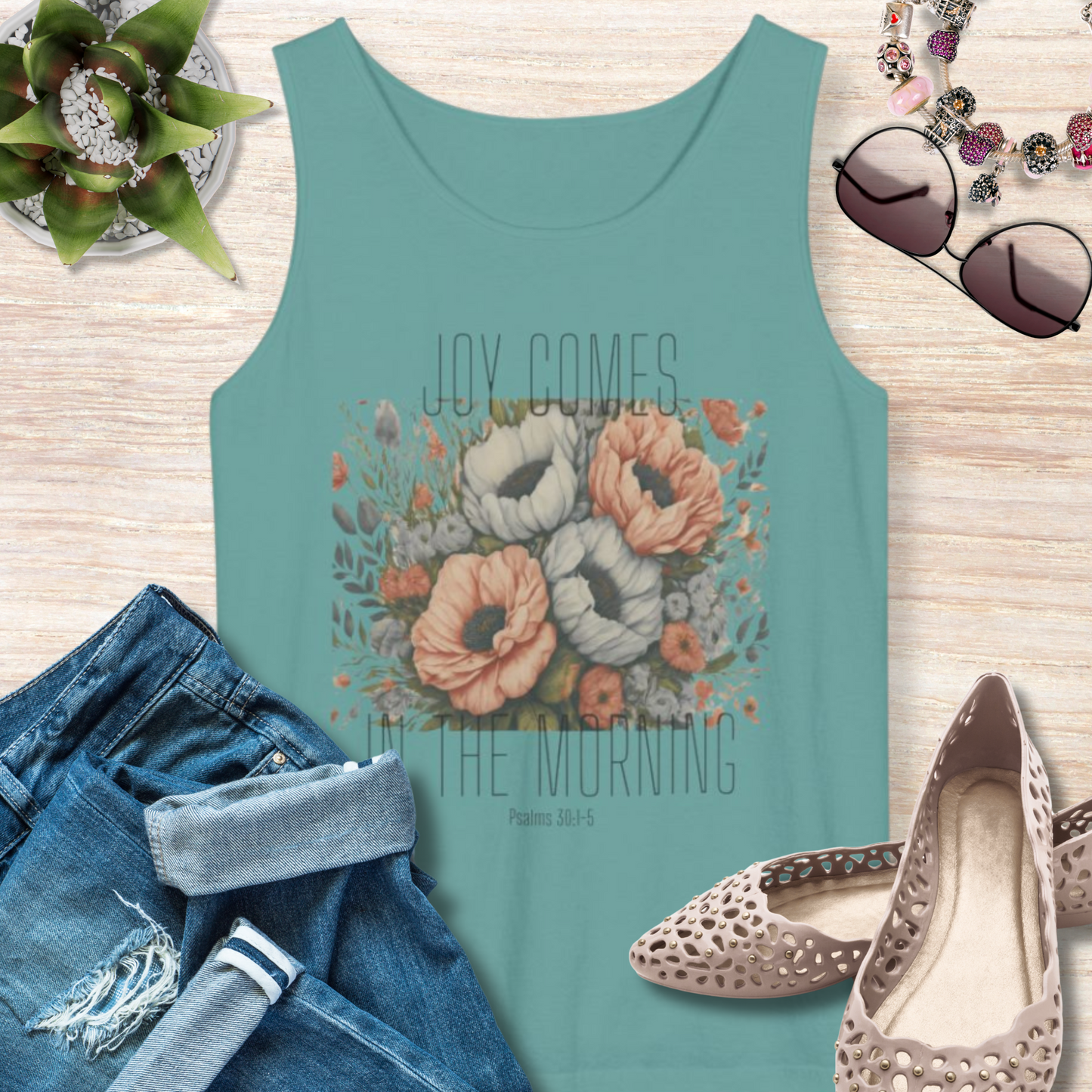 Joy Comes in The Morning Christian Tank Top