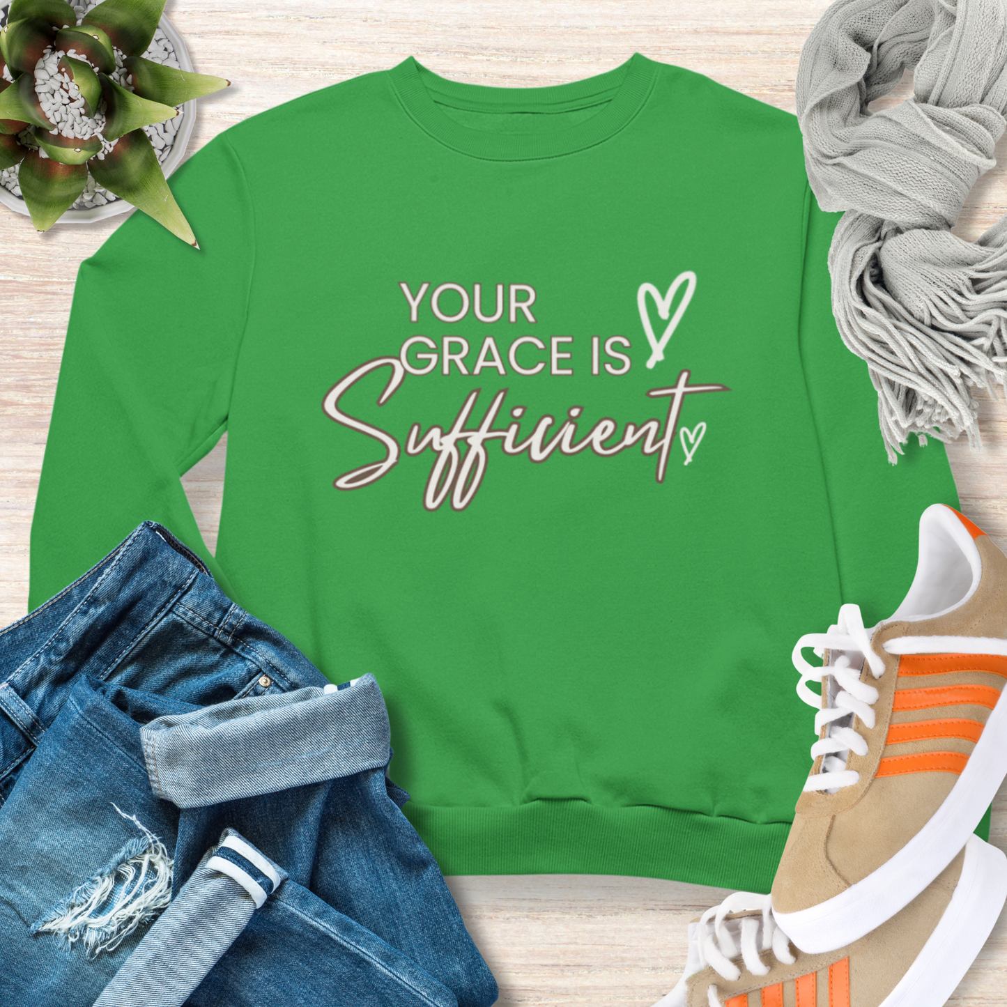 Your Grace is Sufficient Christian Inspirational Sweatshirt