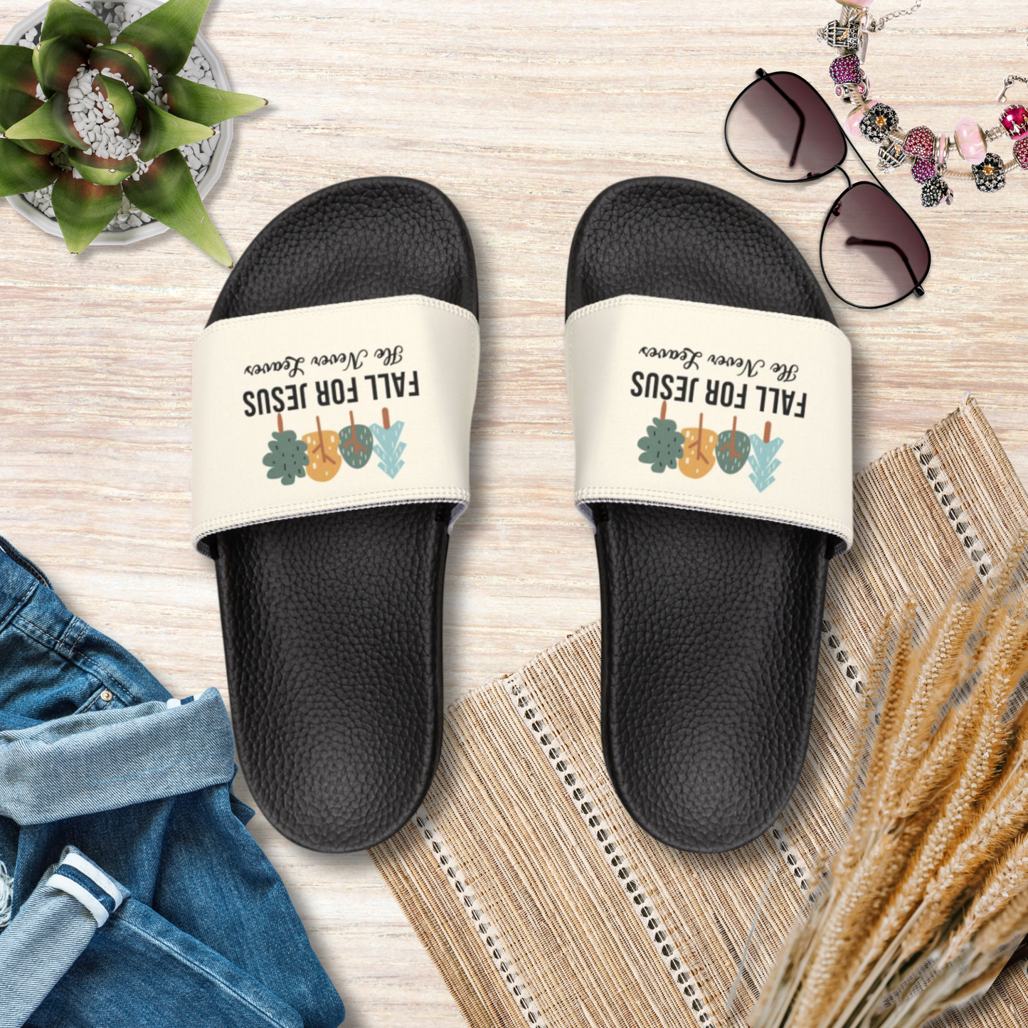 Fall for Jesus Christian Women's Removable Strap Sandals