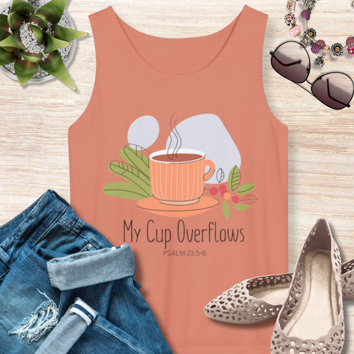 My Cup Overflows Christian Tank Top
