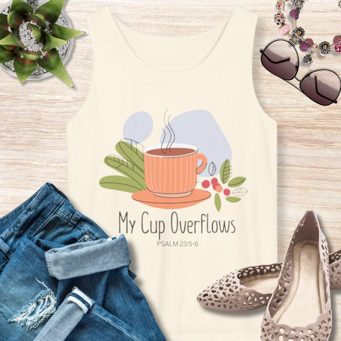 My Cup Overflows Christian Tank Top