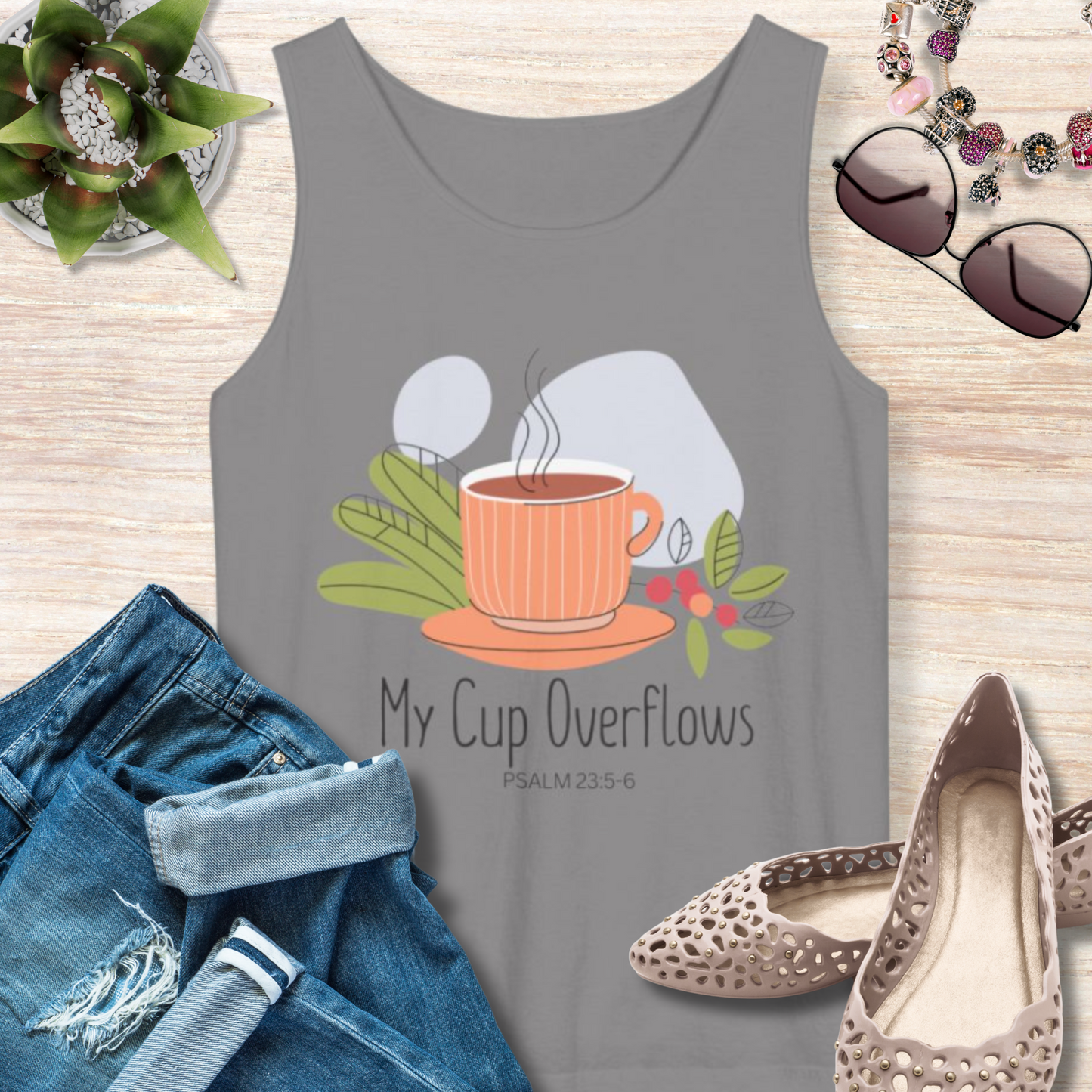 My Cup Overflows Christian Tank Top