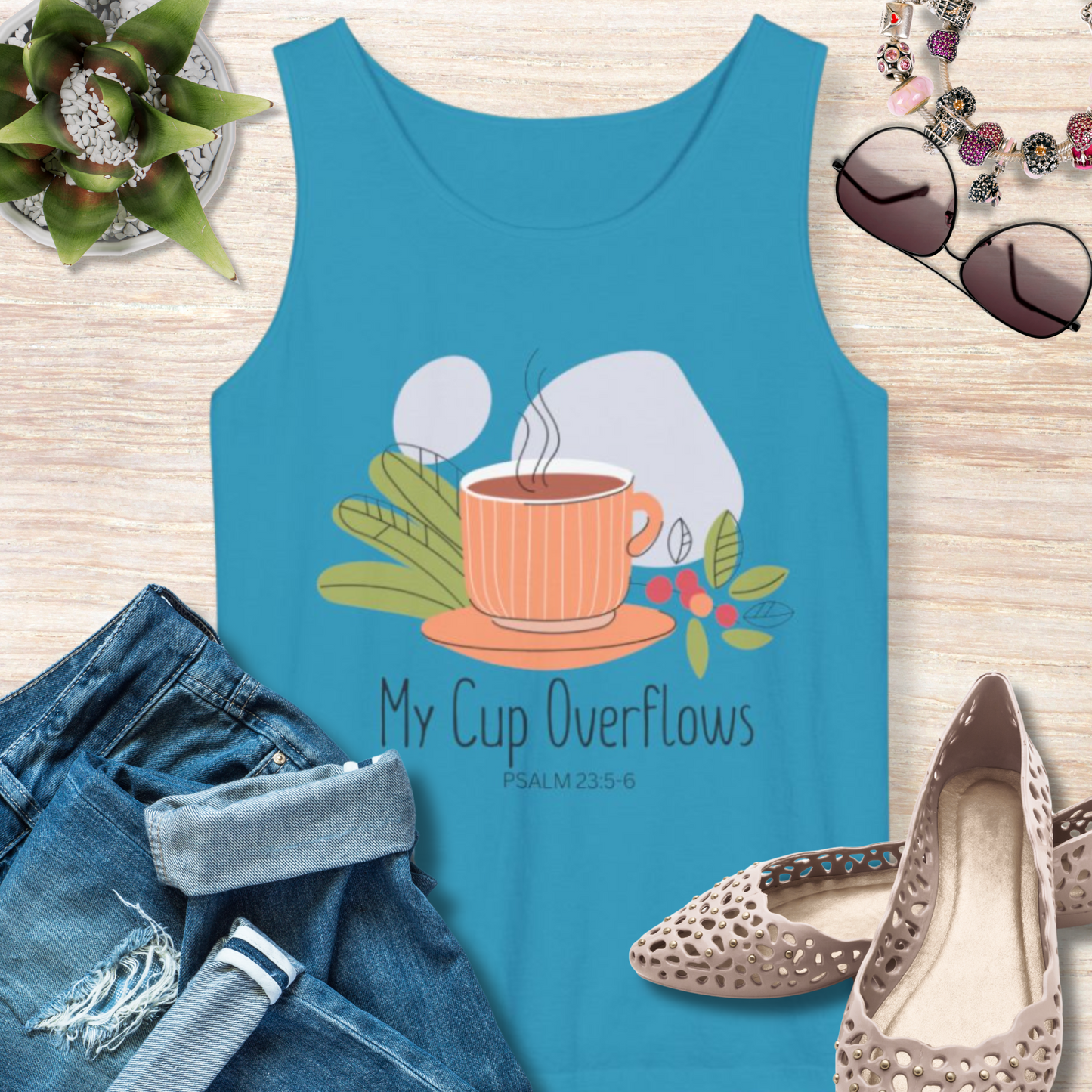 My Cup Overflows Christian Tank Top