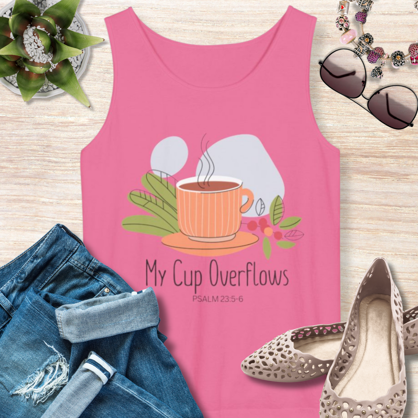 My Cup Overflows Christian Tank Top