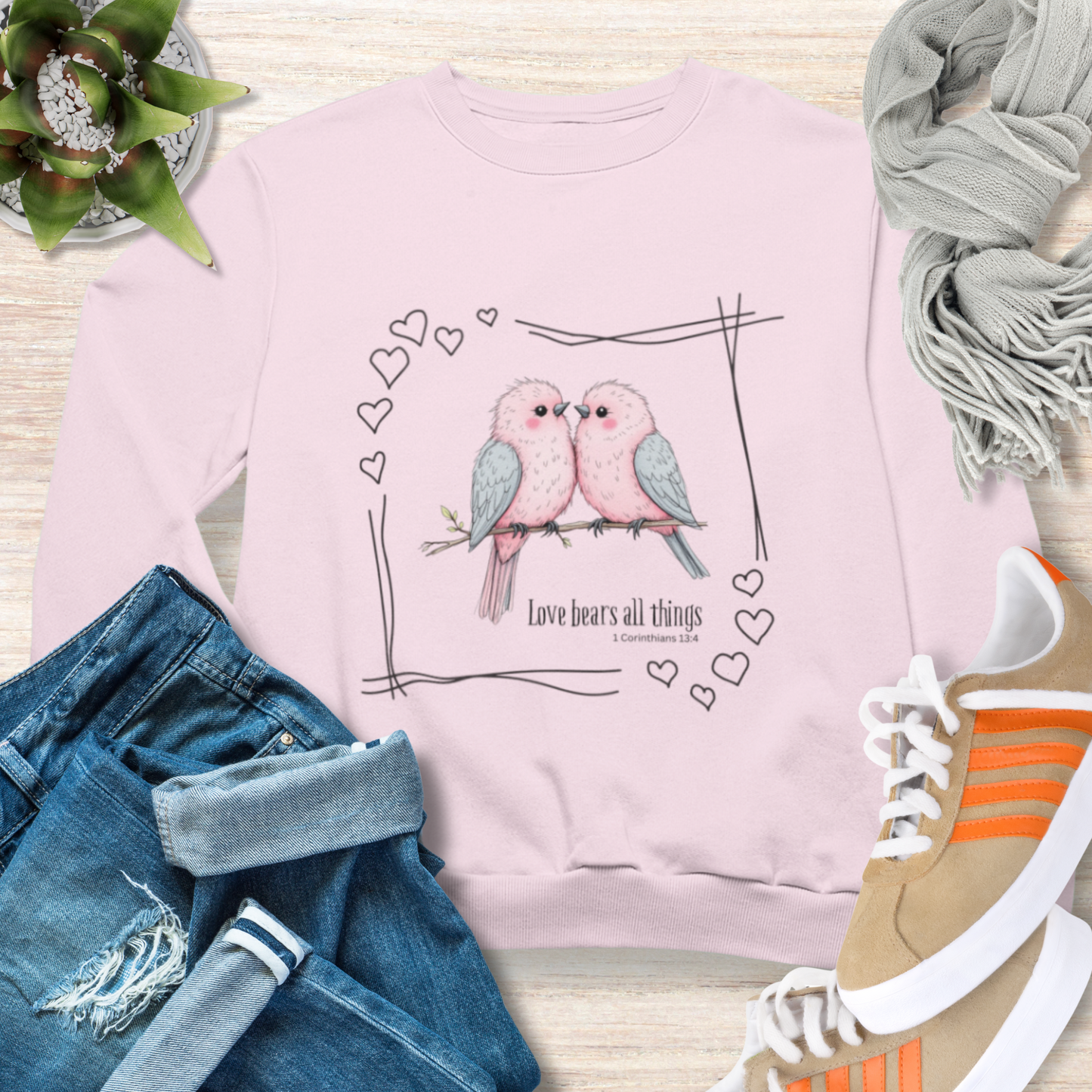 Love Bears All Things Christian Inspirational Sweatshirt