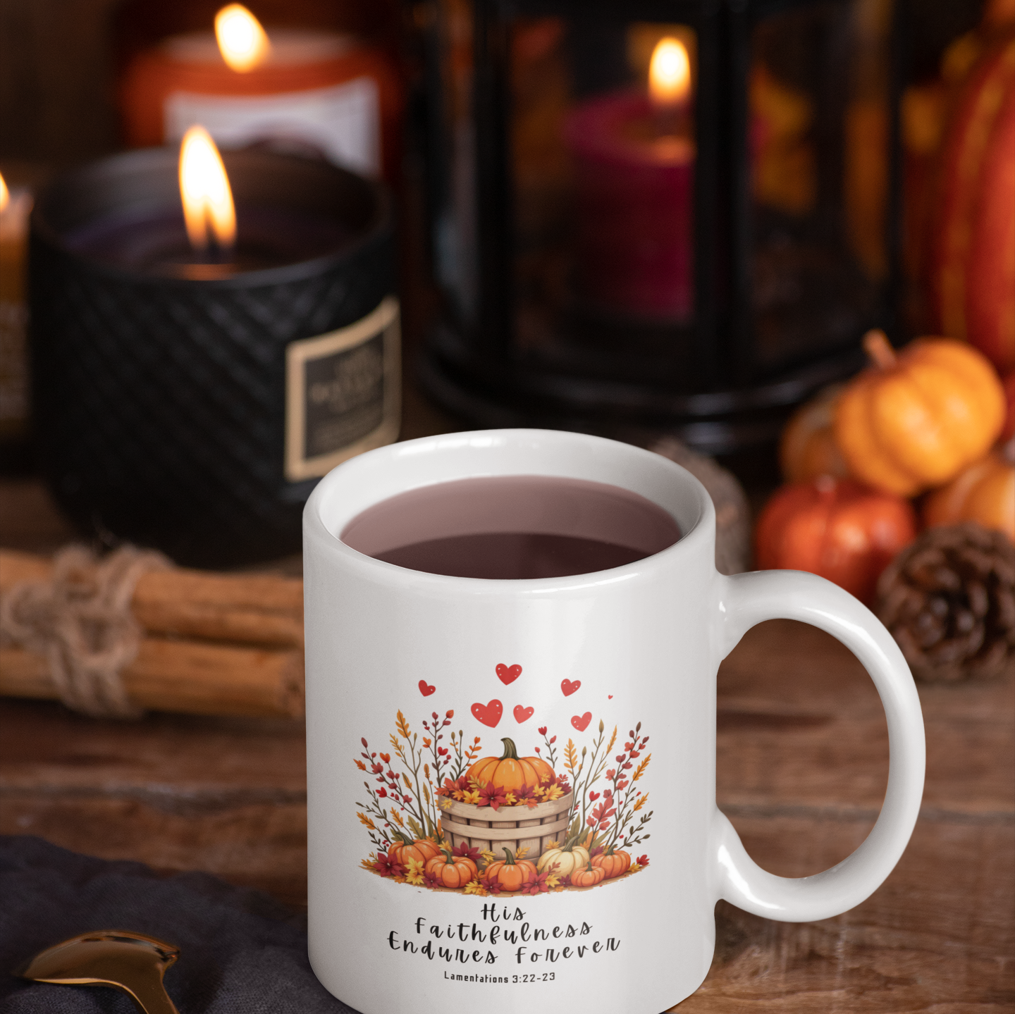 His Faithfulness Endures Forever Mug, Christian Coffee Mug, Thanksgiving Mug, Thanksgiving Christian Coffee Mug 11oz
