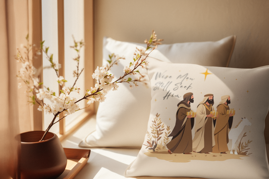 Wise Men Still Seek Him Christian Christmas Pillow