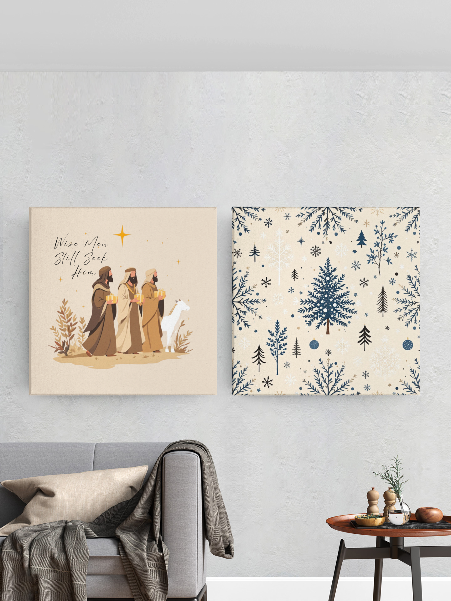 Canvas Wall Art, Christmas Nativity Scene Decor, Wise Men Still Seek Him, Religious Holiday Decoration, Matte Stretched 1