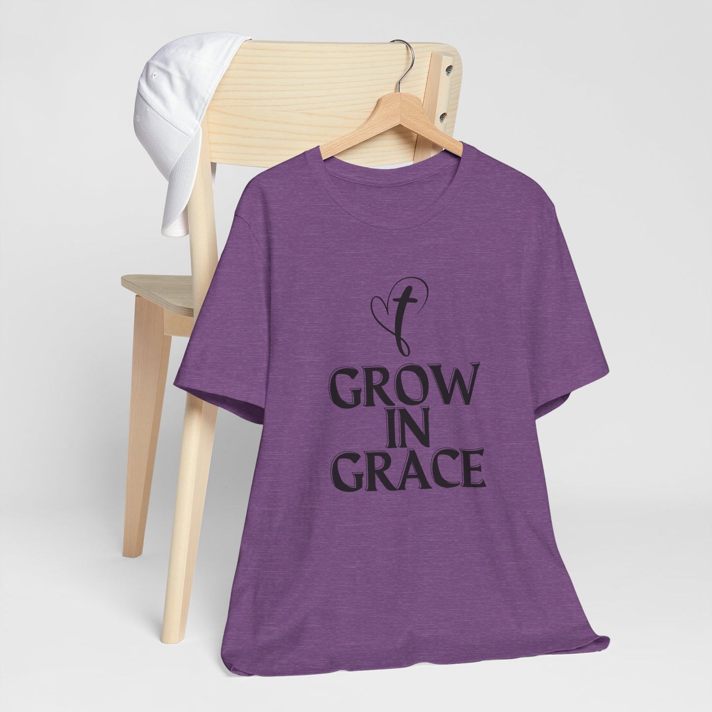 Grow in Grace Inspirational, Comfortable Church Tee with a Positive Message Ideal Christian Gift Idea for Men and Women.