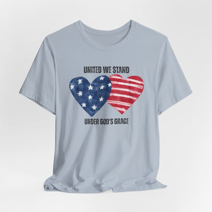 United We Stand Under God's Grace USA Christian Tshirt