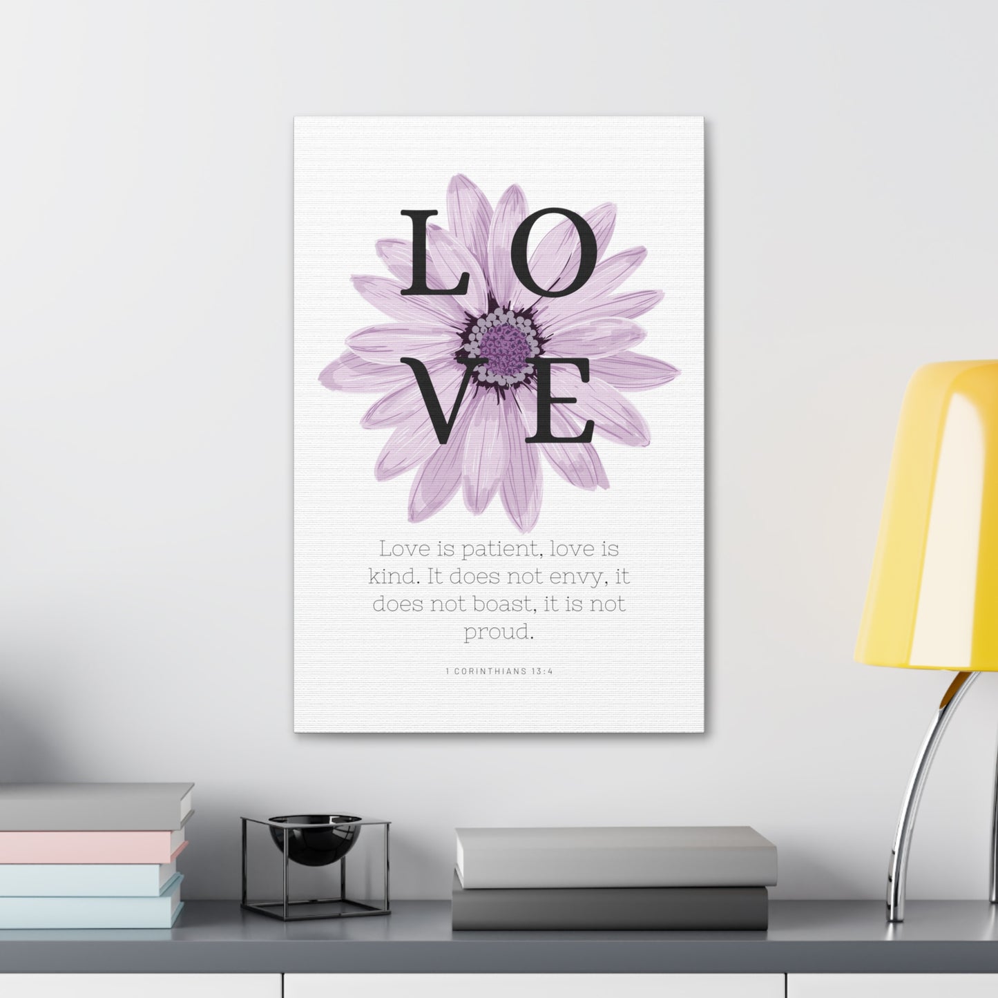 Love Is Christian Wall Art Decor with Scripture Art Prints and Inspirational Wall Art for A Christian Home Canvas Stretched, 1.5''