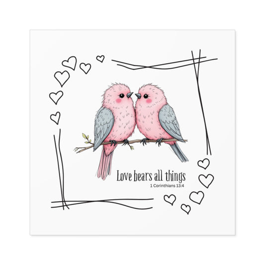Christian Stickers, Love Bears All Things Sticker, Devotional Journal Sticker, Christian Vinyl Sticker, Christian Faith Sticker