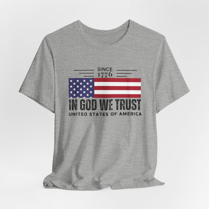 USA Flag Shirt, In God We Trust Christian Tshirt