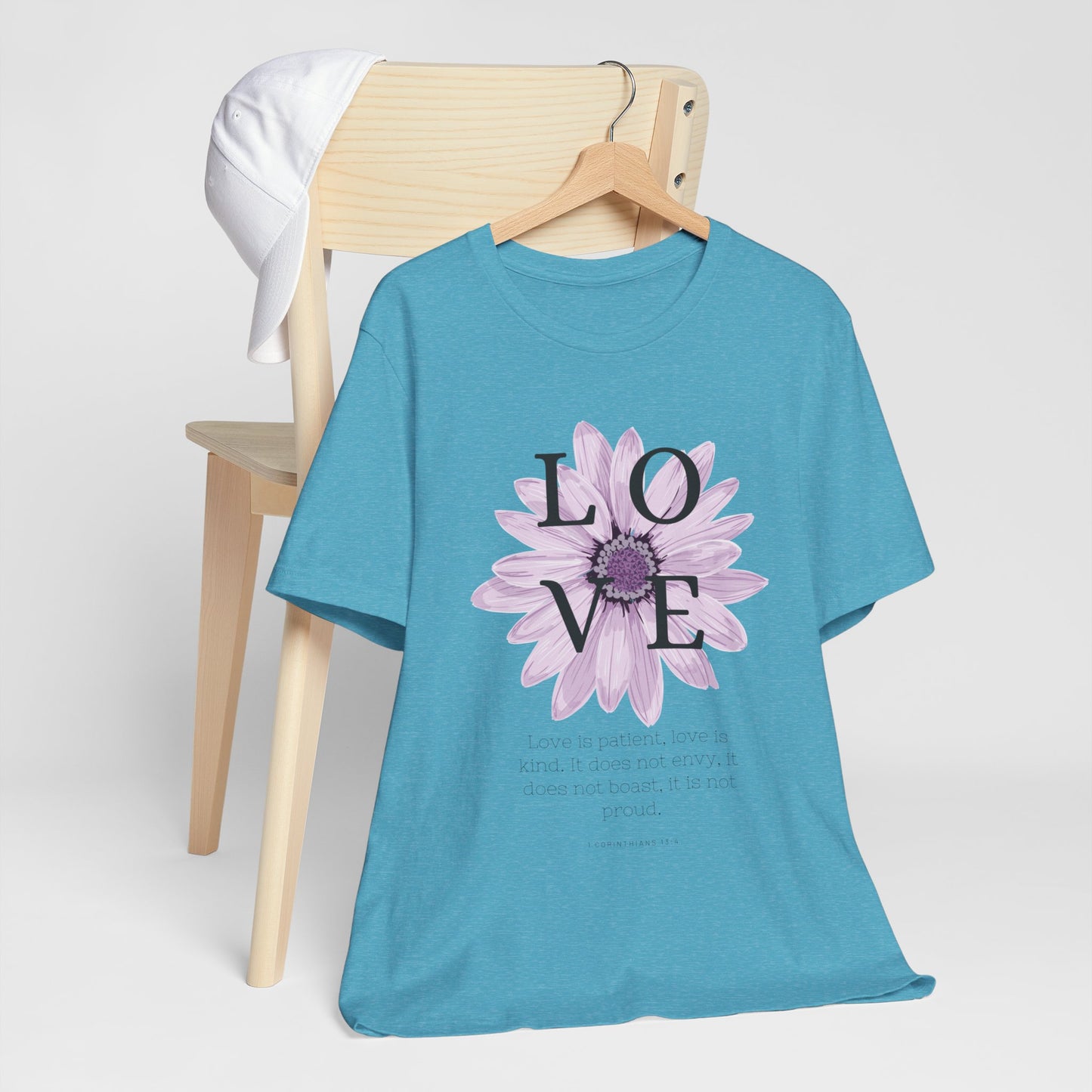 Love is Patient Scripture Wear Christian T-Shirt with Religious Graphics Ideal Religious Gift Ideas for Women