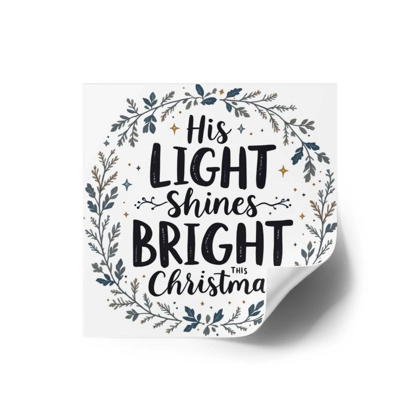 His Light Shines This Christmas, Christmas Gift, Christian Vinyl Sticker, Christmas sticker