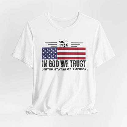 USA Flag Shirt, In God We Trust Christian Tshirt
