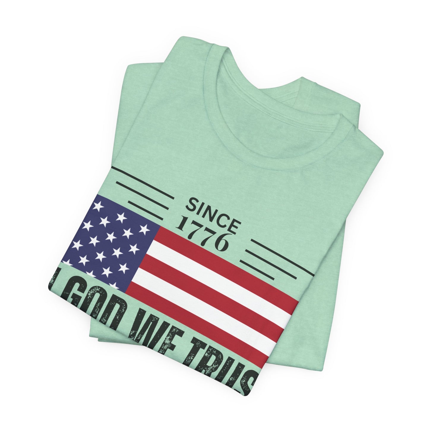 In God We Trust Christian American Flag Tshirt with US Flag