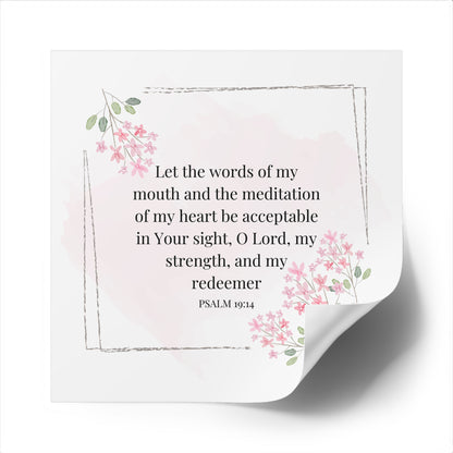 Christian Stickers, Psalms 19:14 Notebook Stickers