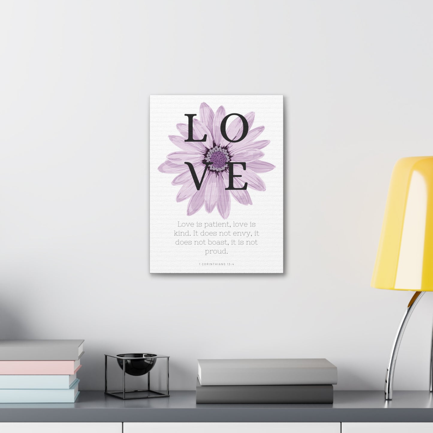 Love Is Christian Wall Art Decor with Scripture Art Prints and Inspirational Wall Art for A Christian Home Canvas Stretched, 1.5''