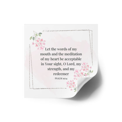 Christian Stickers, Psalms 19:14 Notebook Stickers