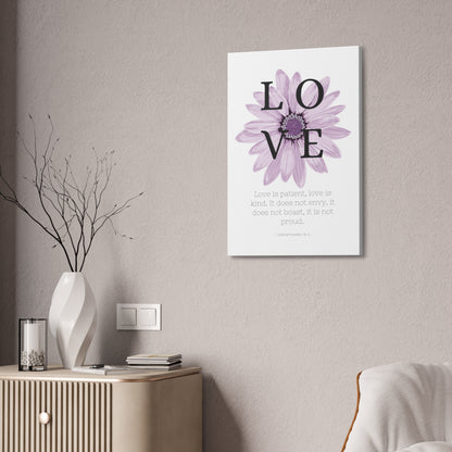 Love Is Christian Wall Art Decor with Scripture Art Prints and Inspirational Wall Art for A Christian Home Canvas Stretched, 1.5''