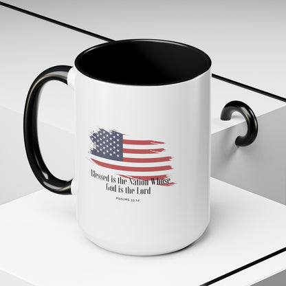 American flag Mug with Bible Verse Christian coffee mugs for Mom Christian Coffee Mug with Bless America Inspirational Message Coffee Mug in 11oz Coffee Mug in 15 oz for coffee lovers