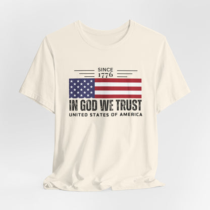 USA Flag Shirt, In God We Trust Christian Tshirt