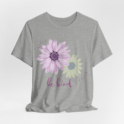 Be Kind Inspirational Christian T-Shirt with Flower Graphics