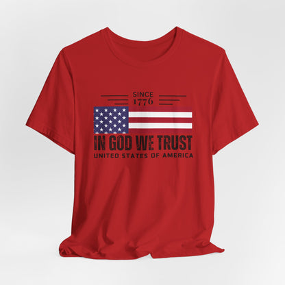 USA Flag Shirt, In God We Trust Christian Tshirt